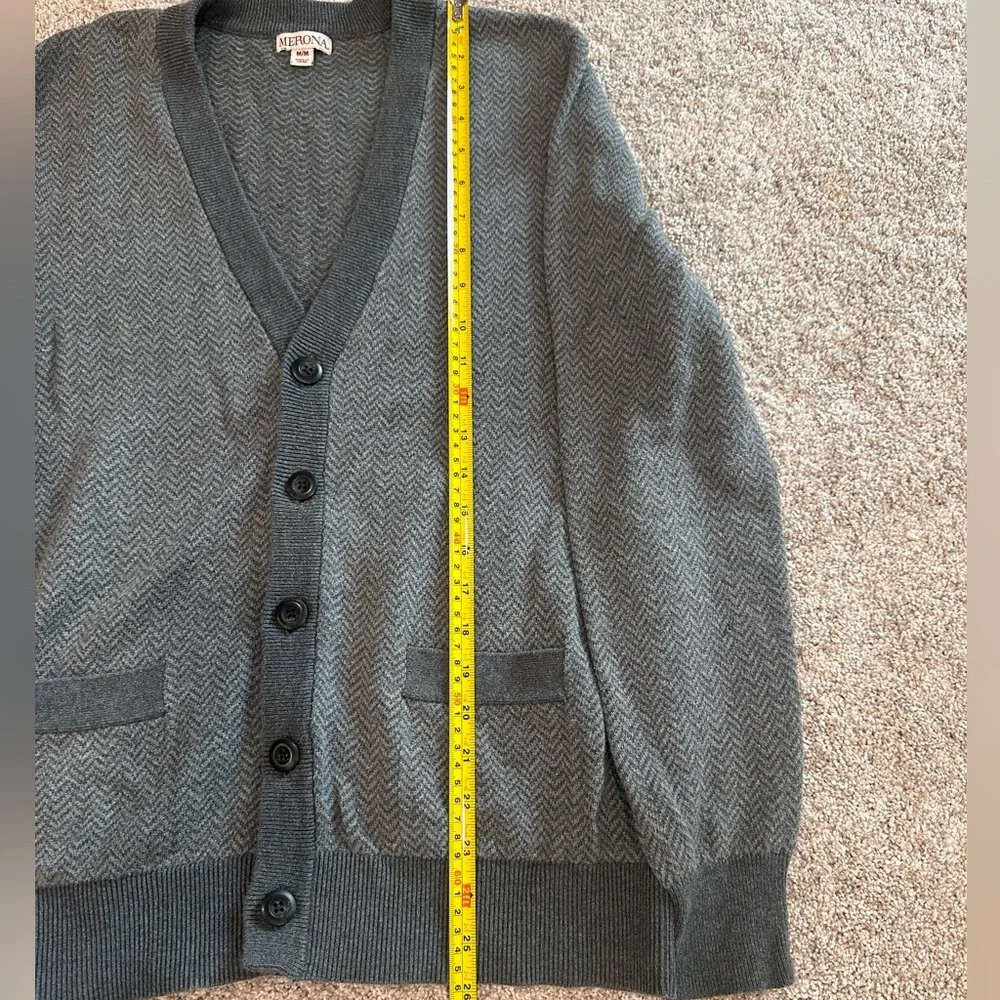 Charcoal Gray Cardigan Sweater - Picture 5 of 9